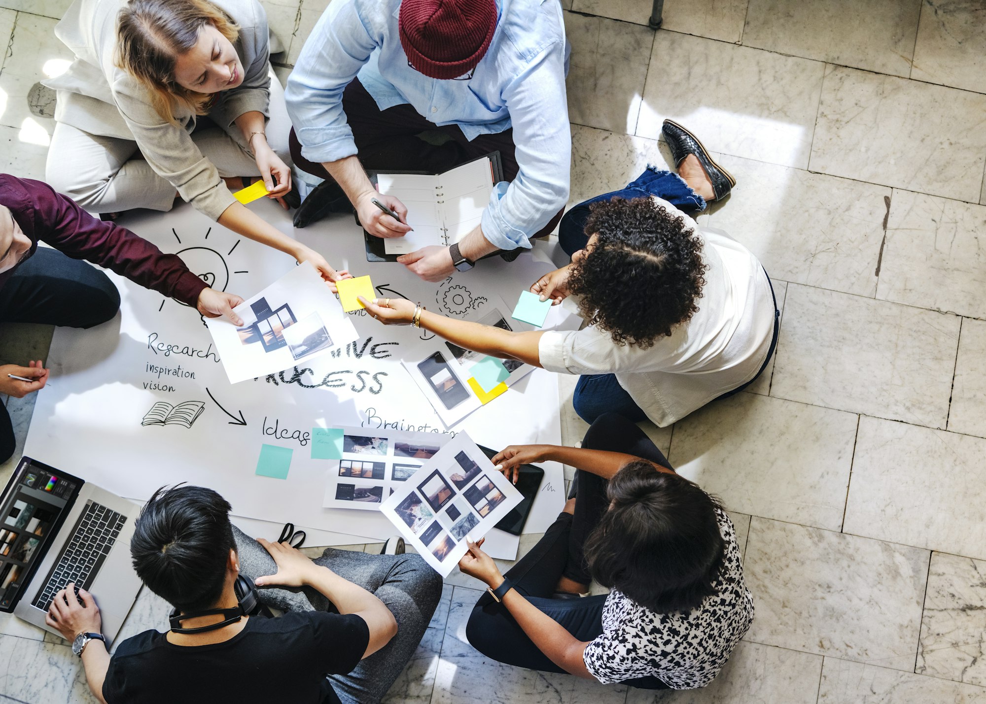 Startup team working on a project